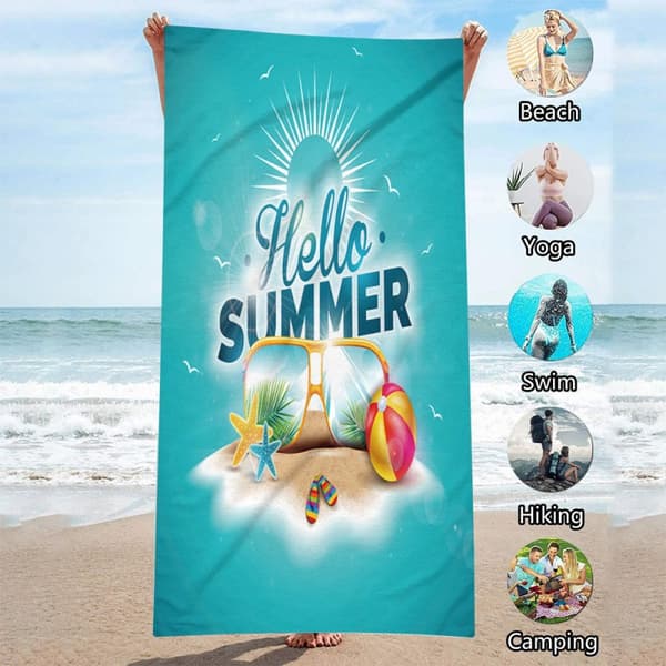 Rektangulär strandhandduk HELLO SUMMER 150x70 REC54WZ5