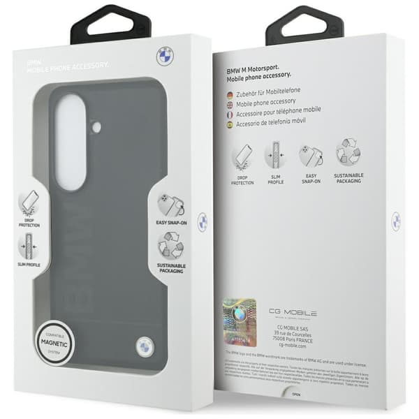 BMW Læder Hot Stamp MagSafe-etui til Galaxy S26 Plus, sort
