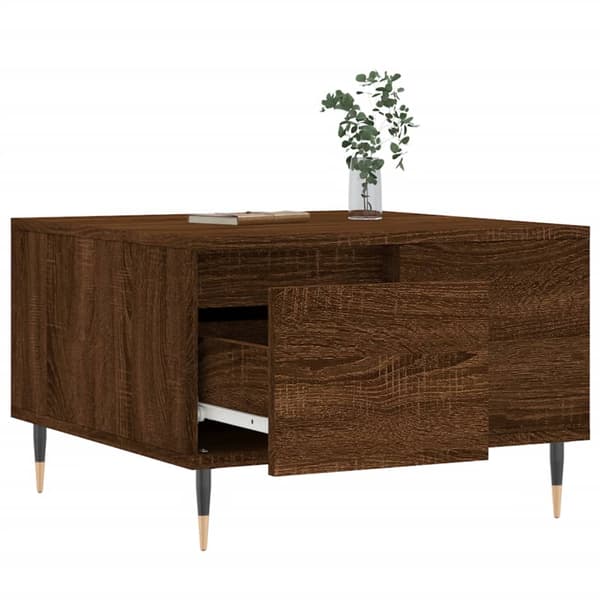 vidaXL sofabord brunt egetræ 55x55x36,5 cm