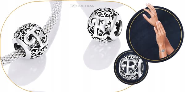 Berlocker bokstaven E silver 925 silver bokstavspärla hänge berlocker pr 925