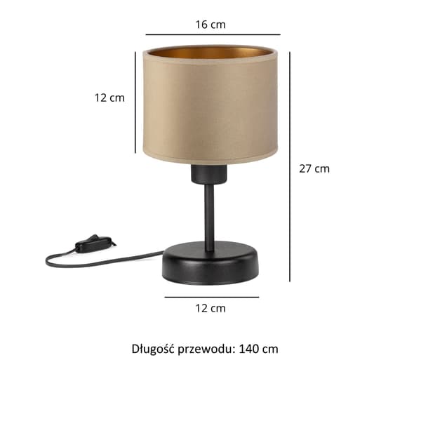 Tornado AMRUB-lampa, cappuccino-guld sammet