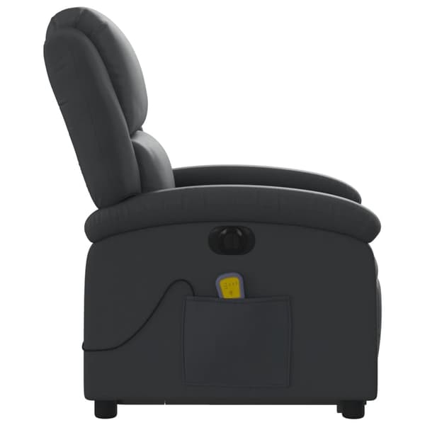 vidaXL massagestol med løftefunktion, sort, ægte læder