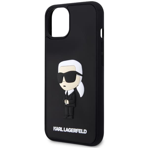 Karl Lagerfeld Rubber Ikonik 3D-cover til iPhone 14 Plus, sort