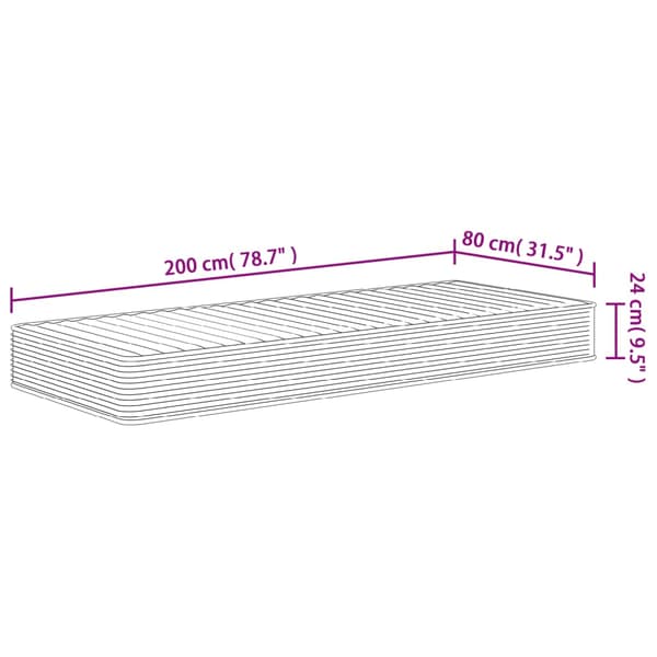 vidaXL skummadras, medium blød, 80x200 cm