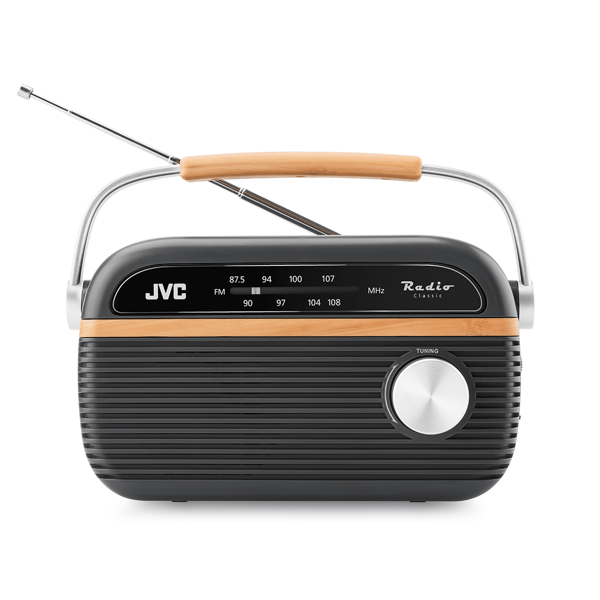 JVC RA-E215G FM 2W Bärbar Radio, Nät/Batteri, Grå
