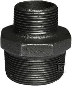 Sort reduktionsnippel, udvendig gevind 2"x5/4"