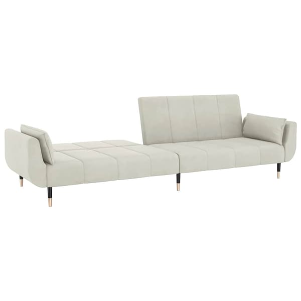 vidaXL 2-sitssoffa med 2 kuddar, krämfärgad sammet