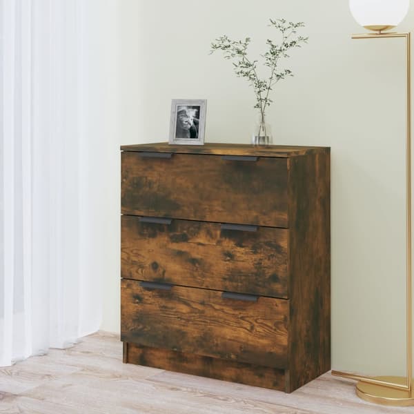 vidaXL kommode, røget eg, 60x30x70 cm, træbaseret materiale
