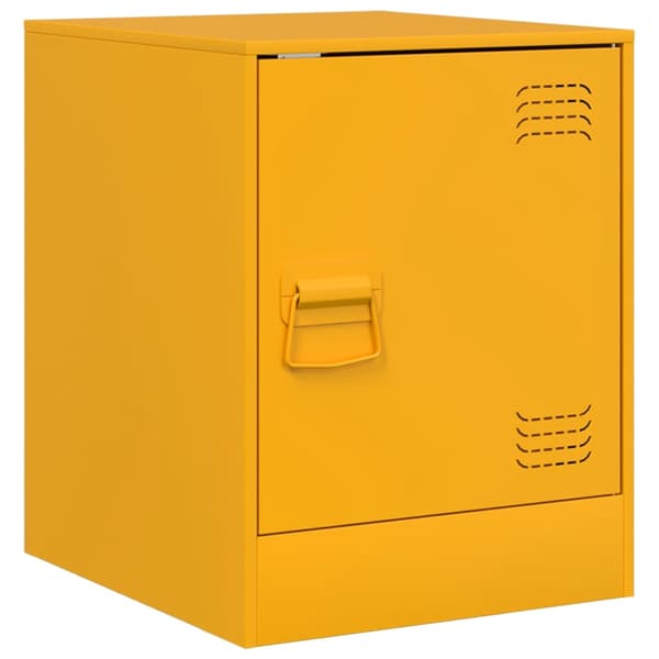 vidaXL Sängbord, set om 2, senapsgrå, 34,5x39x44 cm, stål