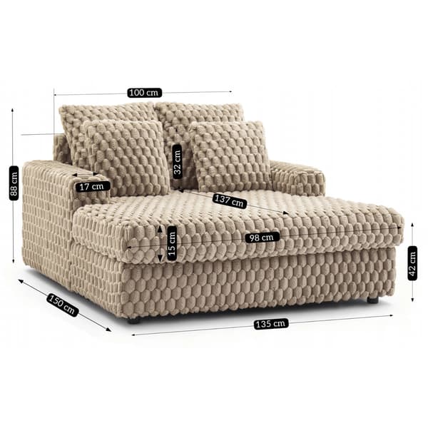 KOBEL Brun Plys Moderne Sofa Lounge Lænestol