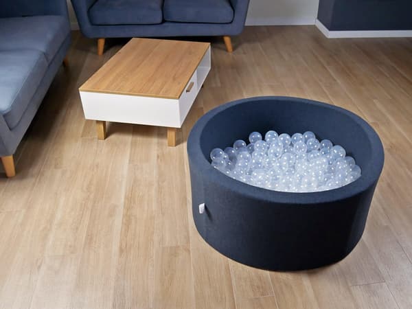 Tør grafitpool 110x40 med 500 bolde: blå, hvid, grå