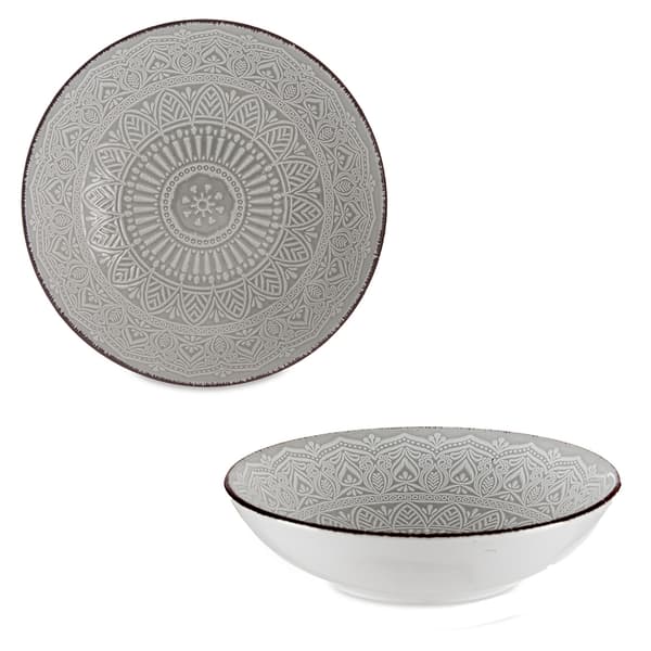 Djup tallrik 20 cm MANDALA grå