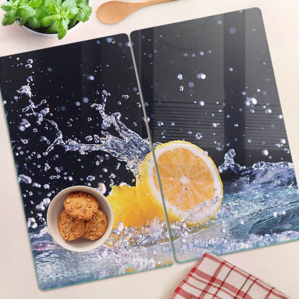 Dekorative glasplader til servering af snacks med citronvand 2x30x52 cm