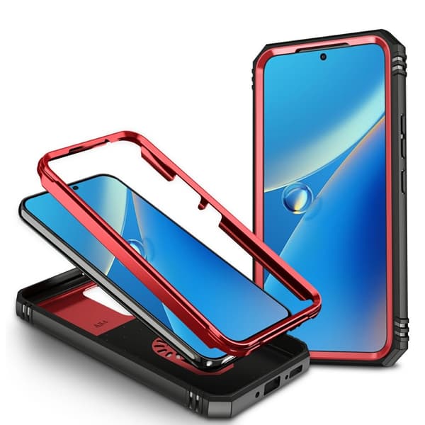 Pansret cover til Samsung Galaxy A54 5G, CamShield Slide, rød / sort