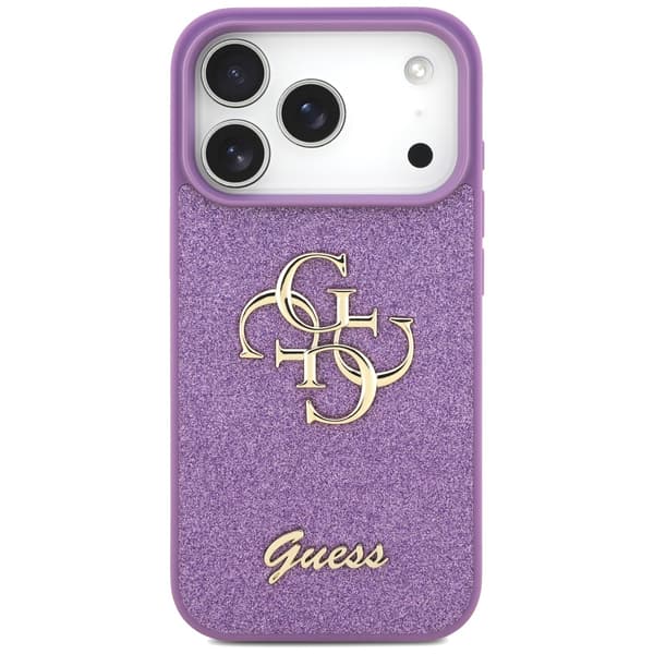 Guess Fixed Glitter Big 4G cover til iPhone 17 Pro lilla