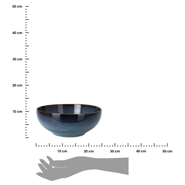Marinblå keramikskål 25 cm