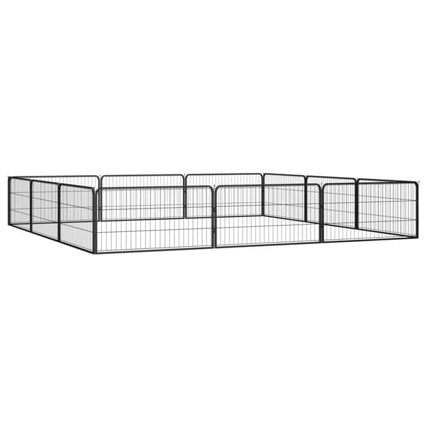 vidaXL hundebur, 12 paneler, sort, 100x50 cm, stål