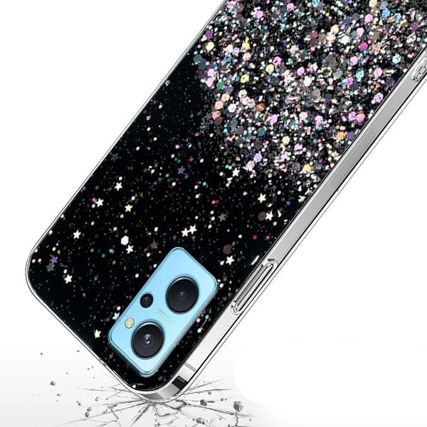 Etui til Realme 9i / Oppo A96, Glitrende, Sort