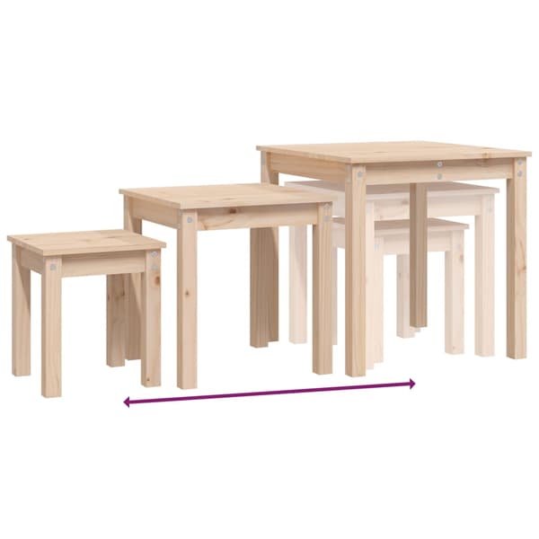 vidaXL 3-pack slitsbord massivt furuträ