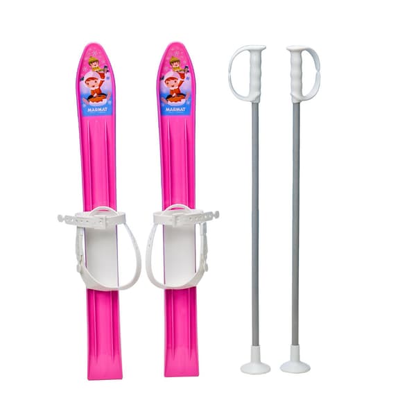 Lasten laskettelusukset sauvoilla MASTER 60cm Pinkki