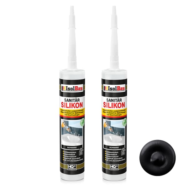 IsolBau Sanitær Silikone Sort Sanitær Silikone 2 x 300ml