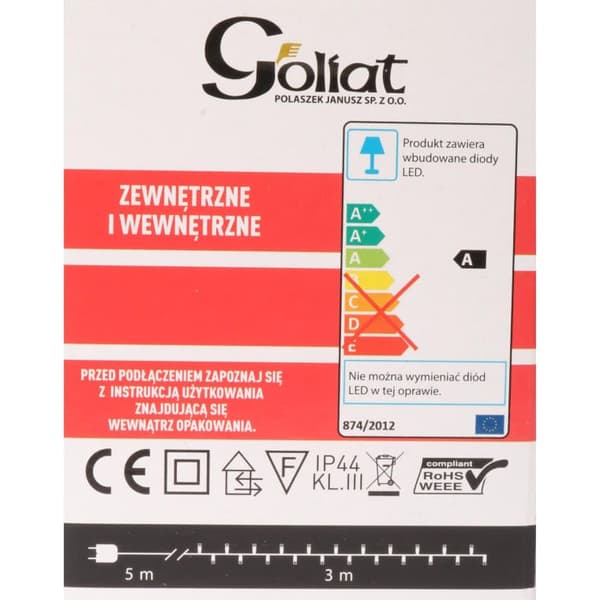 Kallvit 384 LED Caterpillar julbelysning, utomhus IP44, 3m + 2m strömkabel