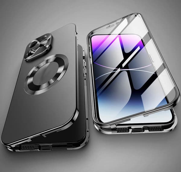 iPhone 13 Pro cover, dobbelt glas, Magsafe, sort