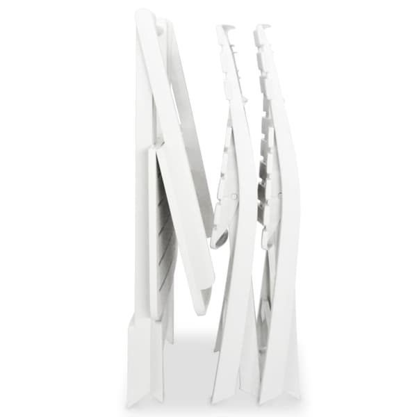 vidaXL 3-delt foldbart bistrosæt, plastik, hvid
