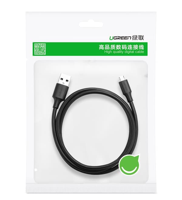 USB-kabel - mikro-USB 2.4A 480Mbps 1.5m svart