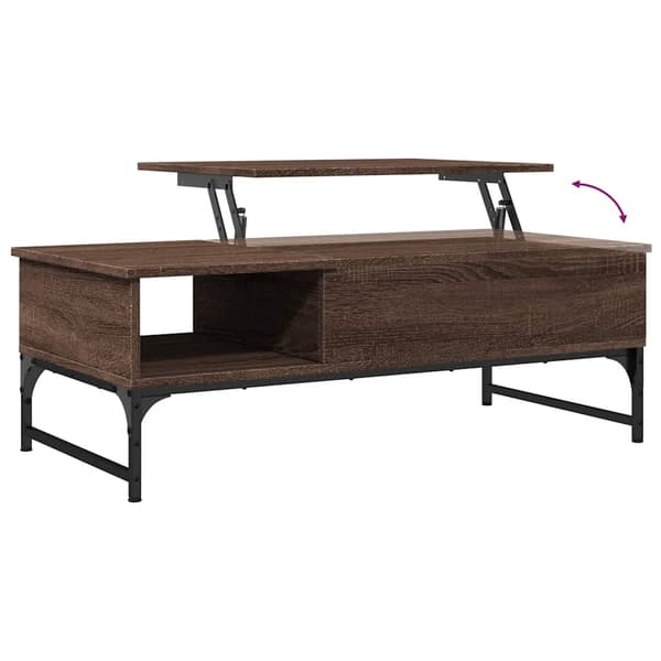 vidaXL sofabord brunt egetræ 100x50x35 cm