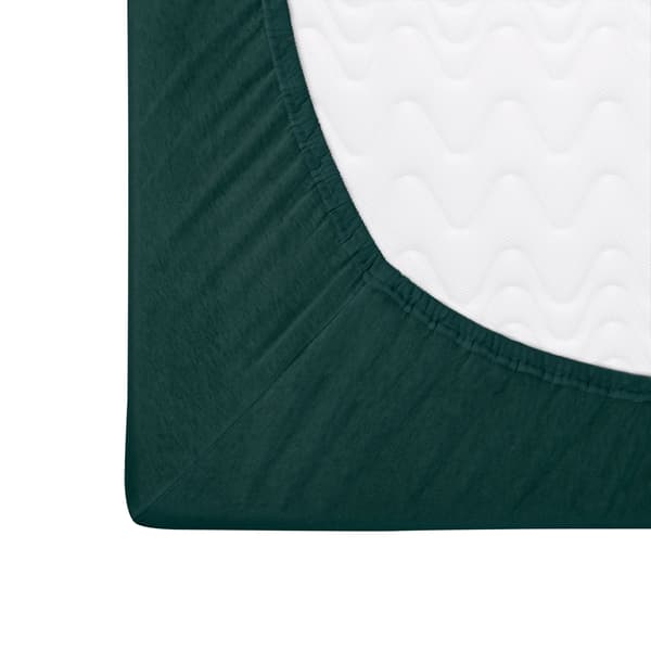 Stræklagen 90x200 elastisk JERSEY 100% BOMULD mørkegrøn