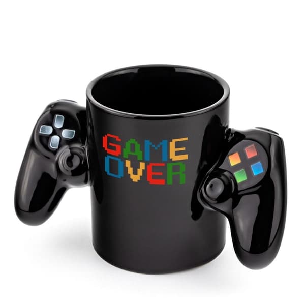 En mugg i form av en spelkontroll