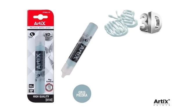 3D strukturmaling gråblå 30ml