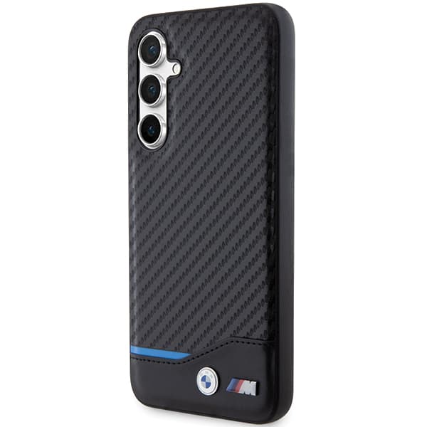 BMW Læderetui i Carbon til Galaxy S23 FE, Sort