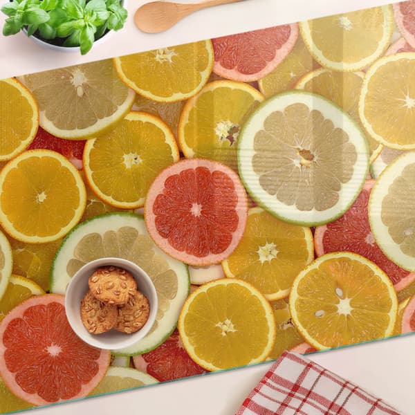 Dekorativ serveringsbricka i glas för snacks, citrusfrukter, 80x52 cm