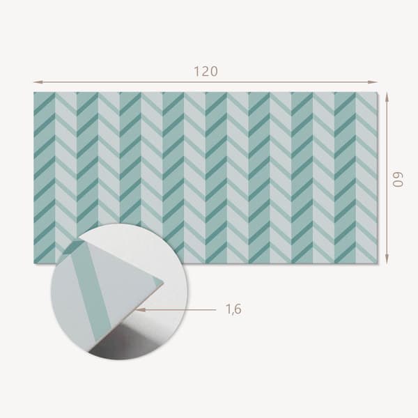 Selvklæbende vinyltapet med tryk 120x60 cm zigzagstriber