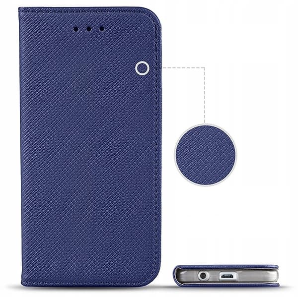 Fodral till Xiaomi Redmi Note 9S / 9 PRO SMART MAGNET BOOKFODRAL MARINBLÅ + GLAS
