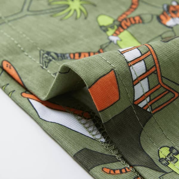 Børne pyjamas med korte ærmer, khaki, 116