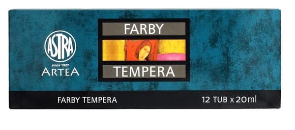 Temperafärger 12 färger 20ml ASTRA