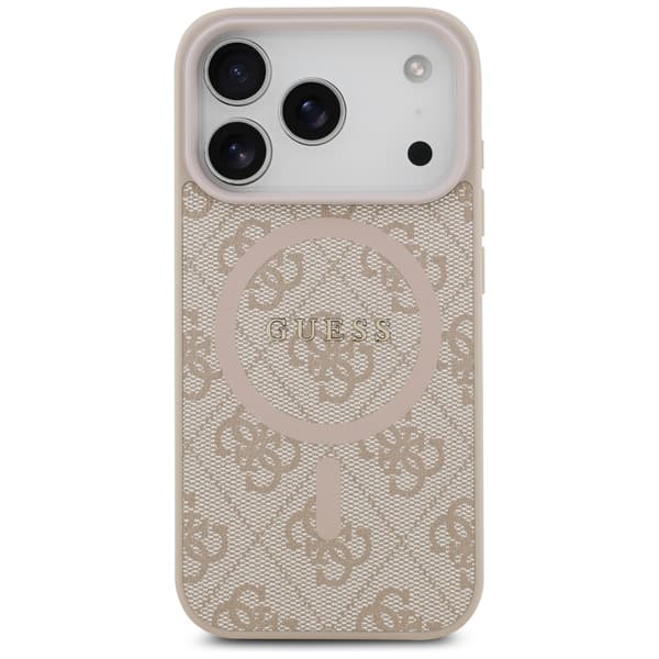 Guess 4G Ring Classic Logo MagSafe-etui til iPhone 17 Pro med pink