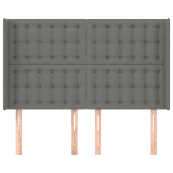 vidaXL Vingad nackstöd mörkgrå 147x16x118/128 cm tyg