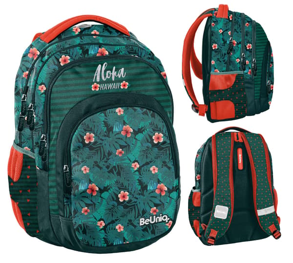 BeUniq Orange Aloha Ungdomsskolerygsæk