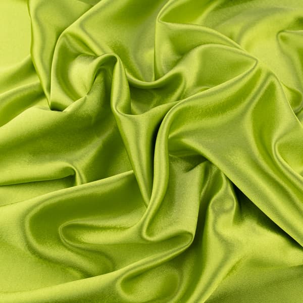 Satin crepe-tyg, limefärgad