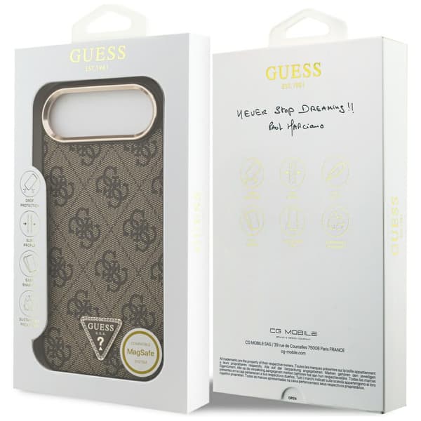 Guess 4G Triangle Logo MagSafe-etui til iPhone Air brun guld