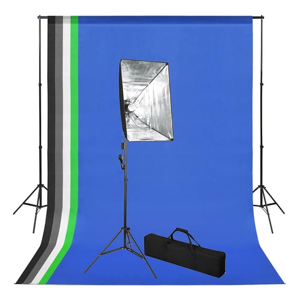 vidaXL Studio Kit med Softbox og Kulisser
