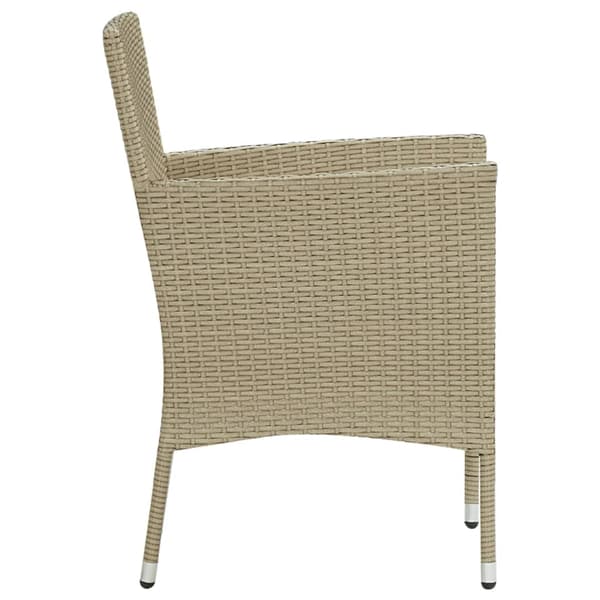 vidaXL Trädgårdsstolar, set om 4, polyrotting, beige