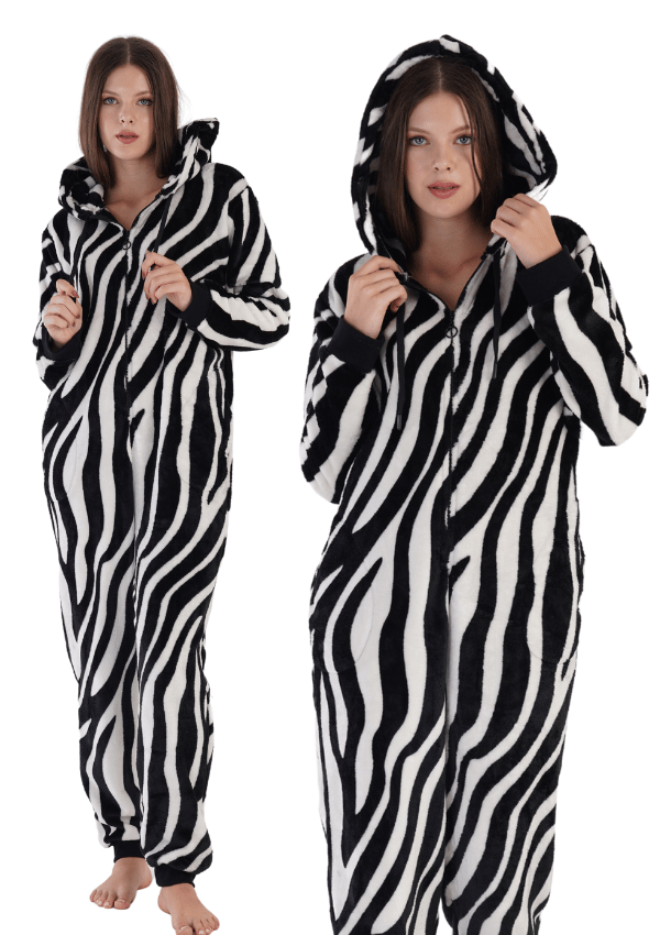 Plysjumpsuit med hætte til kvinder, L 40