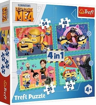 4-in-1 Hullujen Kätyrien Palapeli TREFL
