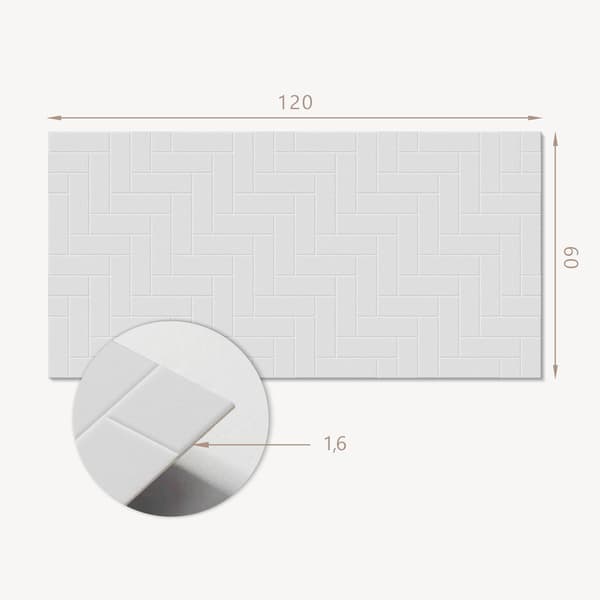 Selvklæbende trykt panel - Perfekt til køkkenet 120x60 cm sildebensmønster