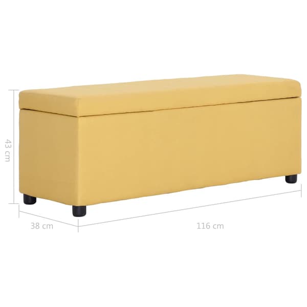 vidaXL Förvaringsbänk 116 cm gul polyester